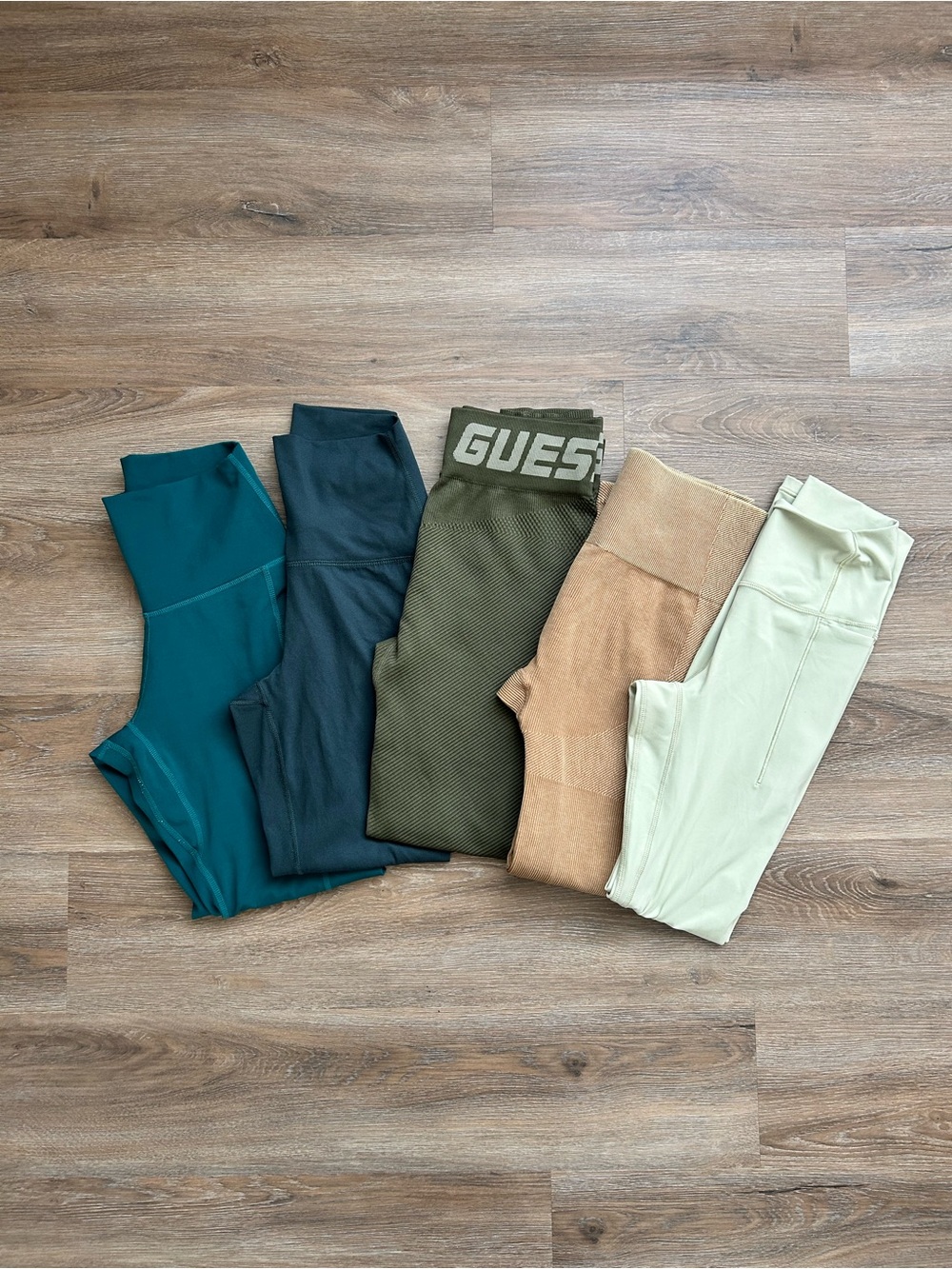 Women's Assorted Active Leggings - Teal, Black, Olive, Camel, Cream